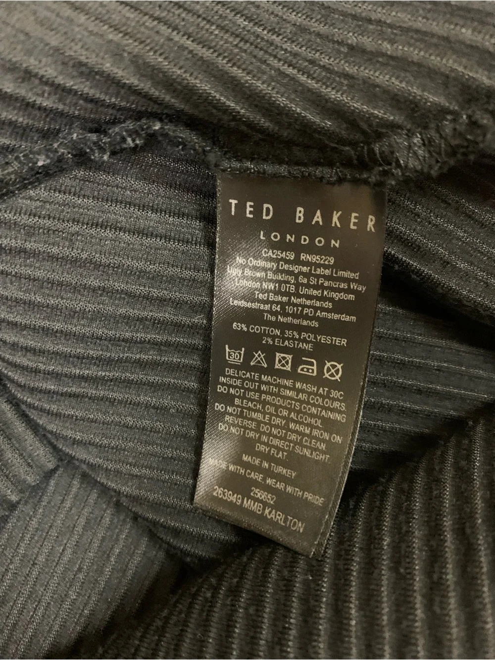 Ted Baker London Black Textured Quarter Zip Pullover 5 Long Sleeve XL